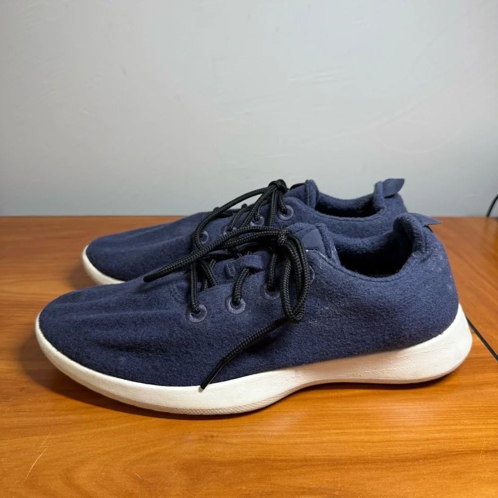 Allbirds Men's Wool Runner Sneakers Navy Blue Fabric Comfort‎ Shoe M10